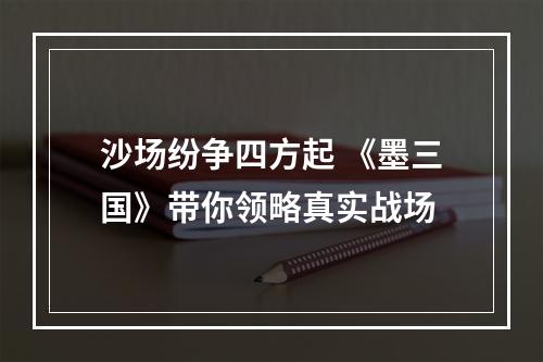 沙场纷争四方起 《墨三国》带你领略真实战场