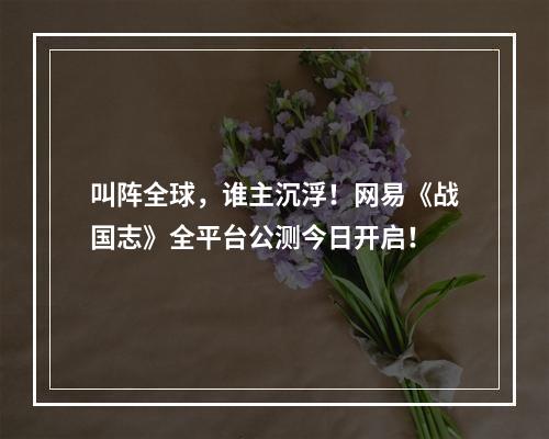 叫阵全球，谁主沉浮！网易《战国志》全平台公测今日开启！