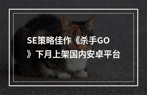 SE策略佳作《杀手GO》下月上架国内安卓平台