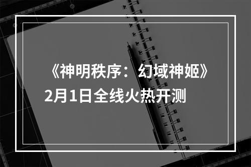 《神明秩序：幻域神姬》2月1日全线火热开测