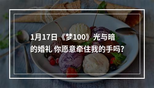 1月17日《梦100》光与暗的婚礼 你愿意牵住我的手吗？