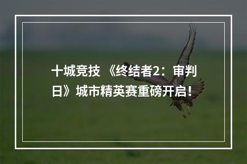 十城竞技 《终结者2：审判日》城市精英赛重磅开启！