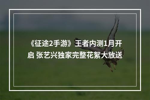 《征途2手游》王者内测1月开启 张艺兴独家完整花絮大放送