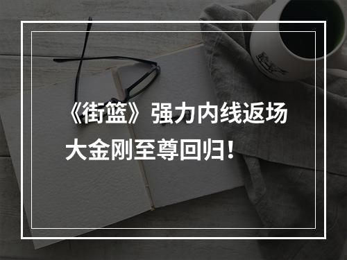 《街篮》强力内线返场 大金刚至尊回归！