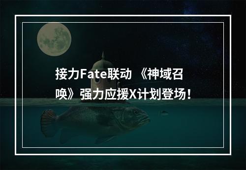 接力Fate联动 《神域召唤》强力应援X计划登场！