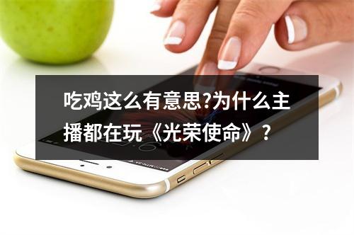 吃鸡这么有意思?为什么主播都在玩《光荣使命》?