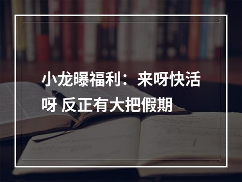 小龙曝福利：来呀快活呀 反正有大把假期