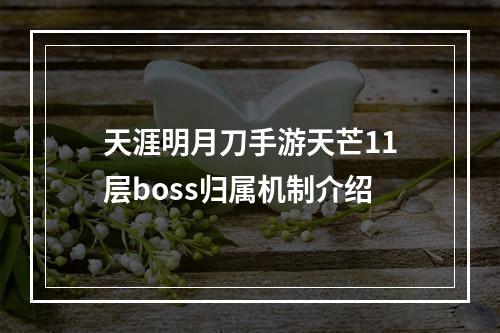 天涯明月刀手游天芒11层boss归属机制介绍