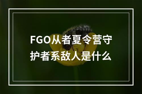 FGO从者夏令营守护者系敌人是什么