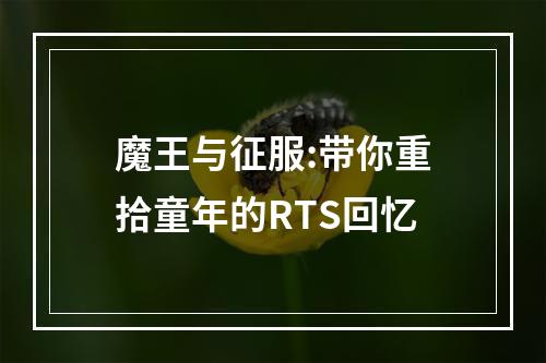 魔王与征服:带你重拾童年的RTS回忆