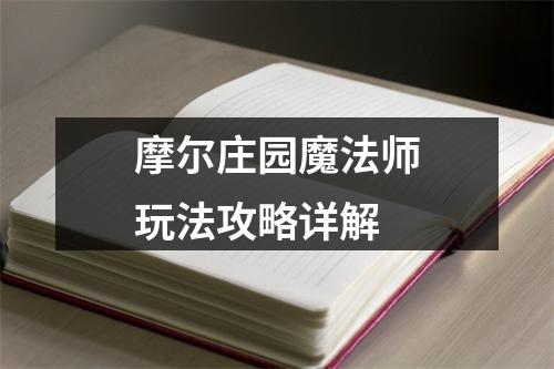 摩尔庄园魔法师玩法攻略详解