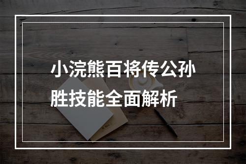 小浣熊百将传公孙胜技能全面解析