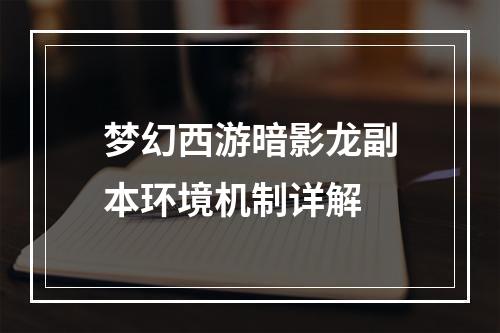 梦幻西游暗影龙副本环境机制详解