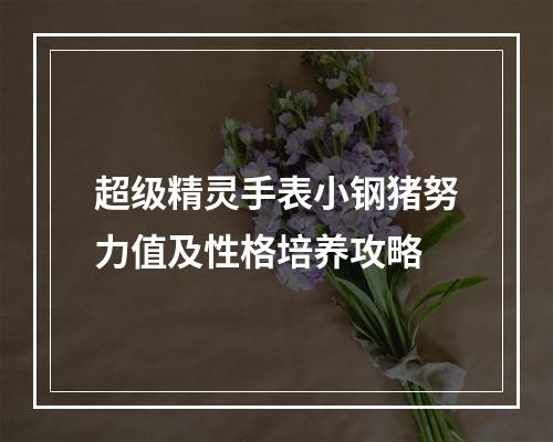 超级精灵手表小钢猪努力值及性格培养攻略