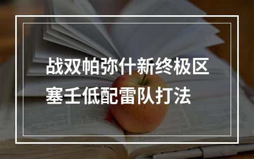 战双帕弥什新终极区塞壬低配雷队打法