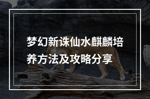 梦幻新诛仙水麒麟培养方法及攻略分享