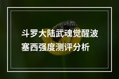 斗罗大陆武魂觉醒波塞西强度测评分析