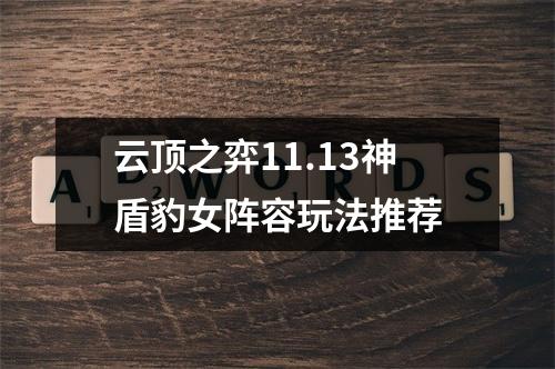 云顶之弈11.13神盾豹女阵容玩法推荐