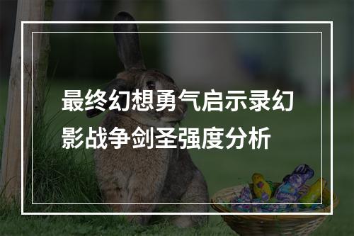 最终幻想勇气启示录幻影战争剑圣强度分析