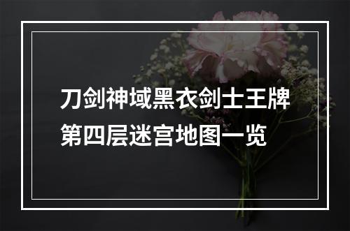 刀剑神域黑衣剑士王牌第四层迷宫地图一览