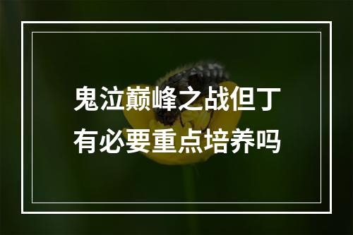 鬼泣巅峰之战但丁有必要重点培养吗