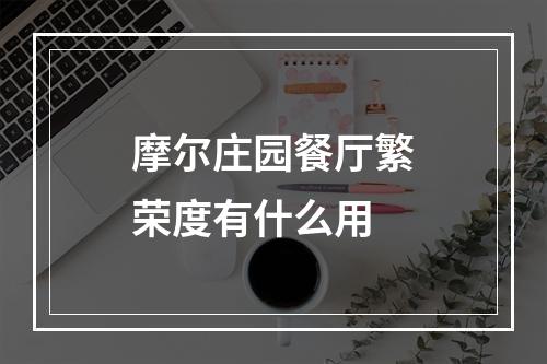 摩尔庄园餐厅繁荣度有什么用