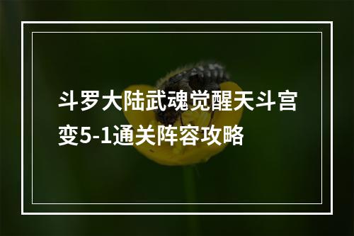 斗罗大陆武魂觉醒天斗宫变5-1通关阵容攻略