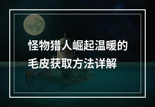 怪物猎人崛起温暖的毛皮获取方法详解