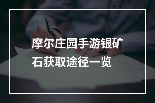 摩尔庄园手游银矿石获取途径一览