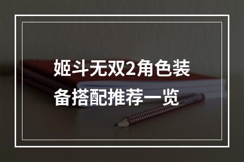 姬斗无双2角色装备搭配推荐一览