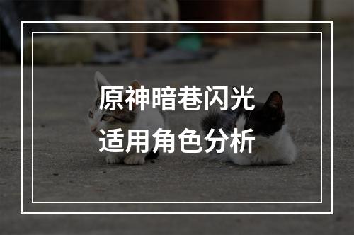 原神暗巷闪光适用角色分析