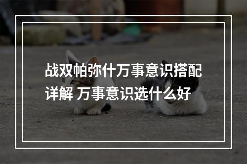 战双帕弥什万事意识搭配详解 万事意识选什么好