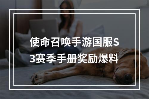 使命召唤手游国服S3赛季手册奖励爆料