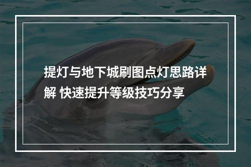 提灯与地下城刷图点灯思路详解 快速提升等级技巧分享