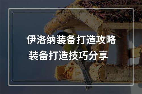 伊洛纳装备打造攻略 装备打造技巧分享