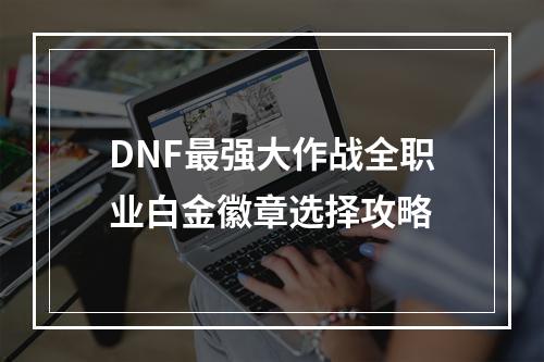 DNF最强大作战全职业白金徽章选择攻略