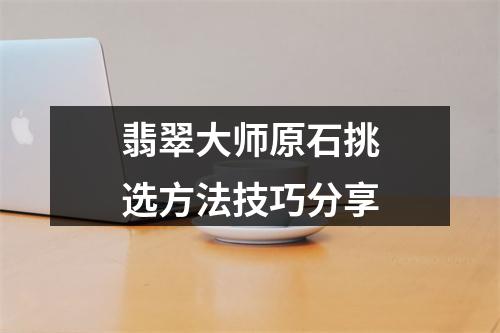 翡翠大师原石挑选方法技巧分享