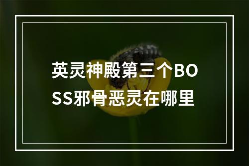 英灵神殿第三个BOSS邪骨恶灵在哪里