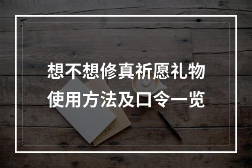 想不想修真祈愿礼物使用方法及口令一览