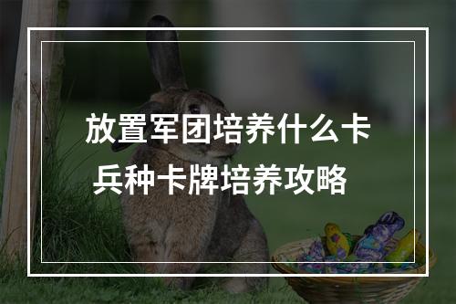 放置军团培养什么卡 兵种卡牌培养攻略