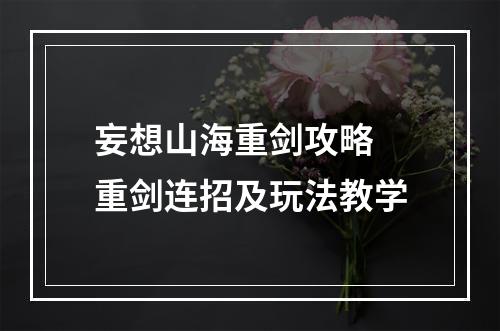 妄想山海重剑攻略 重剑连招及玩法教学