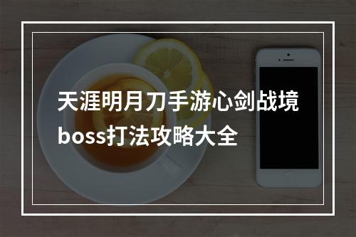 天涯明月刀手游心剑战境boss打法攻略大全