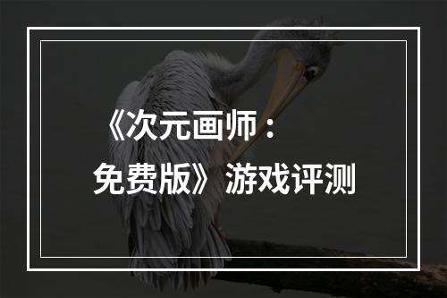 《次元画师 : 免费版》游戏评测