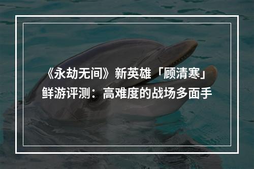 《永劫无间》新英雄「顾清寒」鲜游评测：高难度的战场多面手