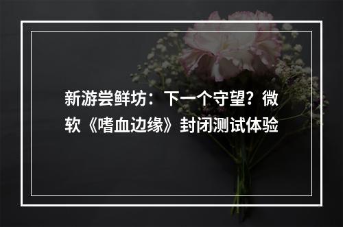 新游尝鲜坊：下一个守望？微软《嗜血边缘》封闭测试体验