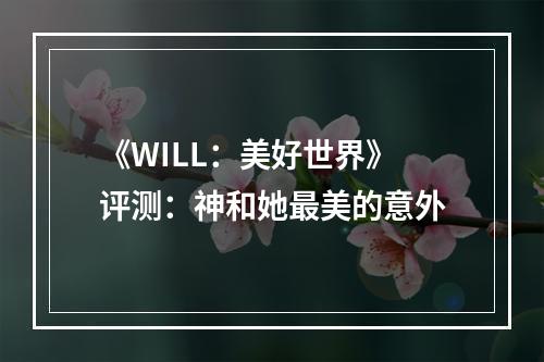 《WILL：美好世界》评测：神和她最美的意外