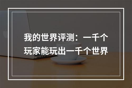 我的世界评测：一千个玩家能玩出一千个世界