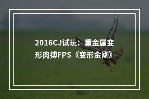 2016CJ试玩：重金属变形肉搏FPS《变形金刚》