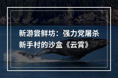 新游尝鲜坊：强力党屠杀新手村的沙盒《云霄》