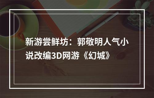 新游尝鲜坊：郭敬明人气小说改编3D网游《幻城》